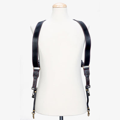Tokyo #501 - Black & Red dual leather camera strap