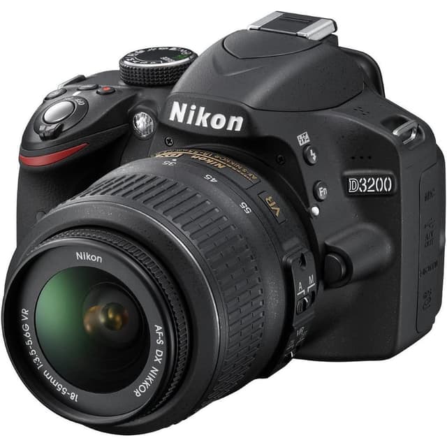 Nikon D3200 本体 AF-S DX NIKKOR 18-55mm SLR D3200 - Black + Nikon AF-S DX Nikkor 18-55mm f/3.5-5.6G VR II