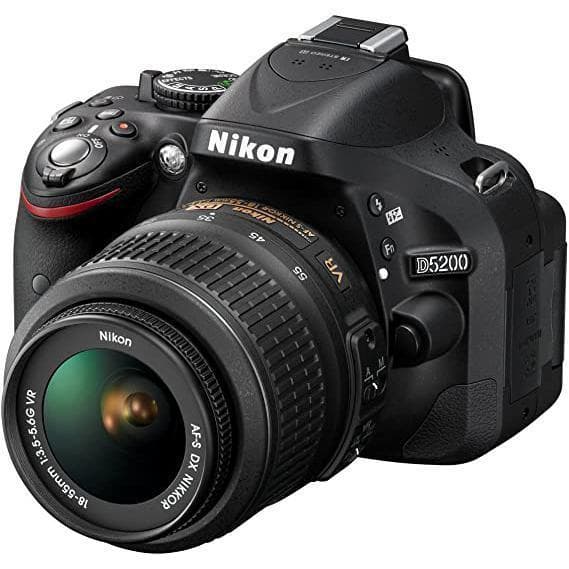Nikon D5200 本体 AF-S DX NIKKOR 18-55mm SLR D5200 - Black + Nikon AF-S DX Nikkor 18-55mm f/3.5-5.6G VR f
