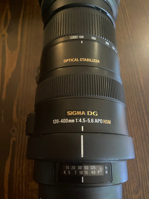 Sigma 120-400mm f/4.5-5.6Sigma 120-400mm f/4.5-5.6 APO DG OS HSM - Canon EF Fit3c39e0f7-ea84-416a-a94f-aae3a169f2bc