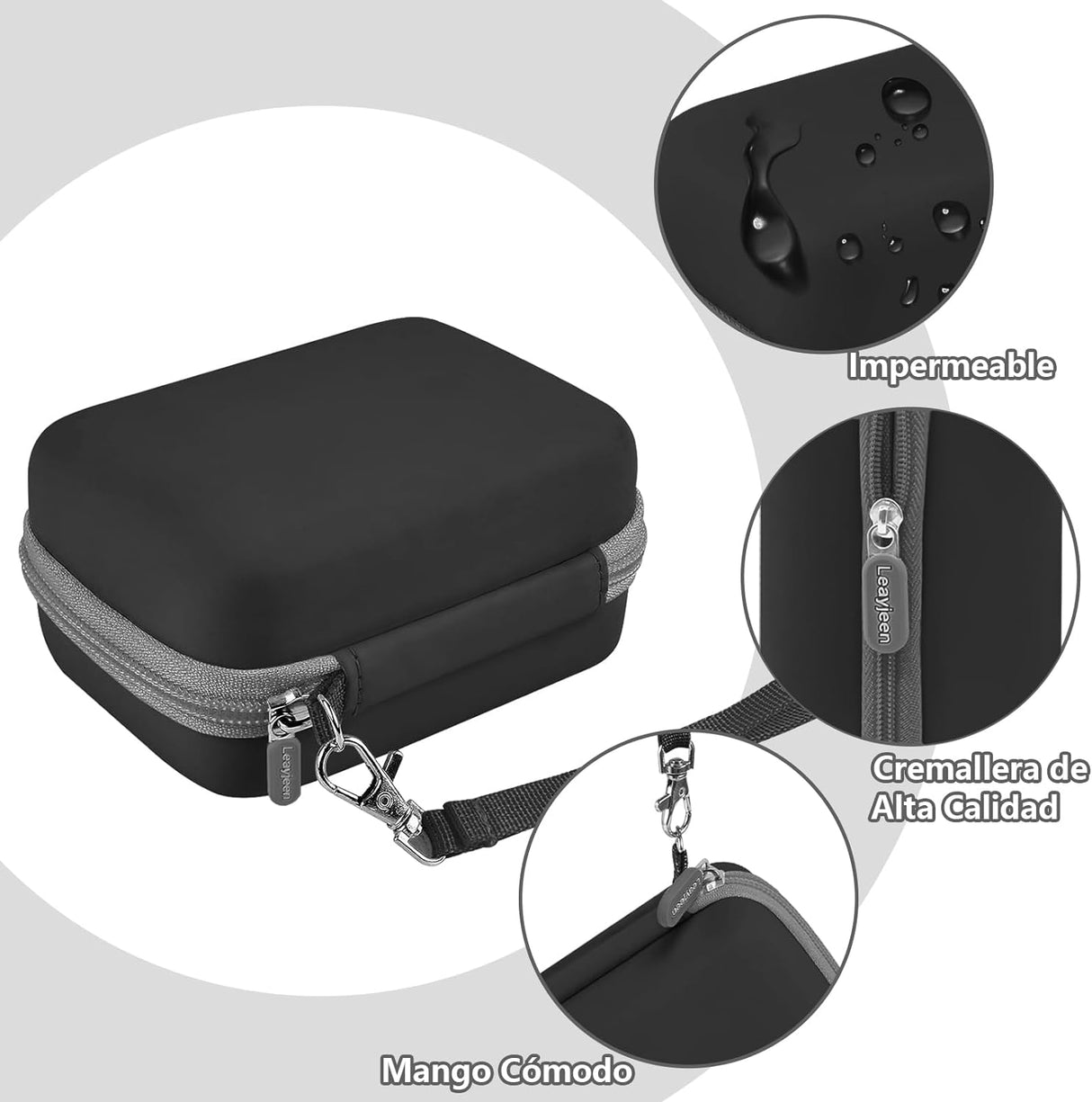 Leayjeen Funda Protectora par Cámara Digital Compacta, Compatible con FAYIBUY/Kodak/Umipyiza/Amdeurdi/Amdeurdi/CCN/DPFIHRGO, Funda Protectora de Bolsa Dura de EVA (Solo Funda) Negro